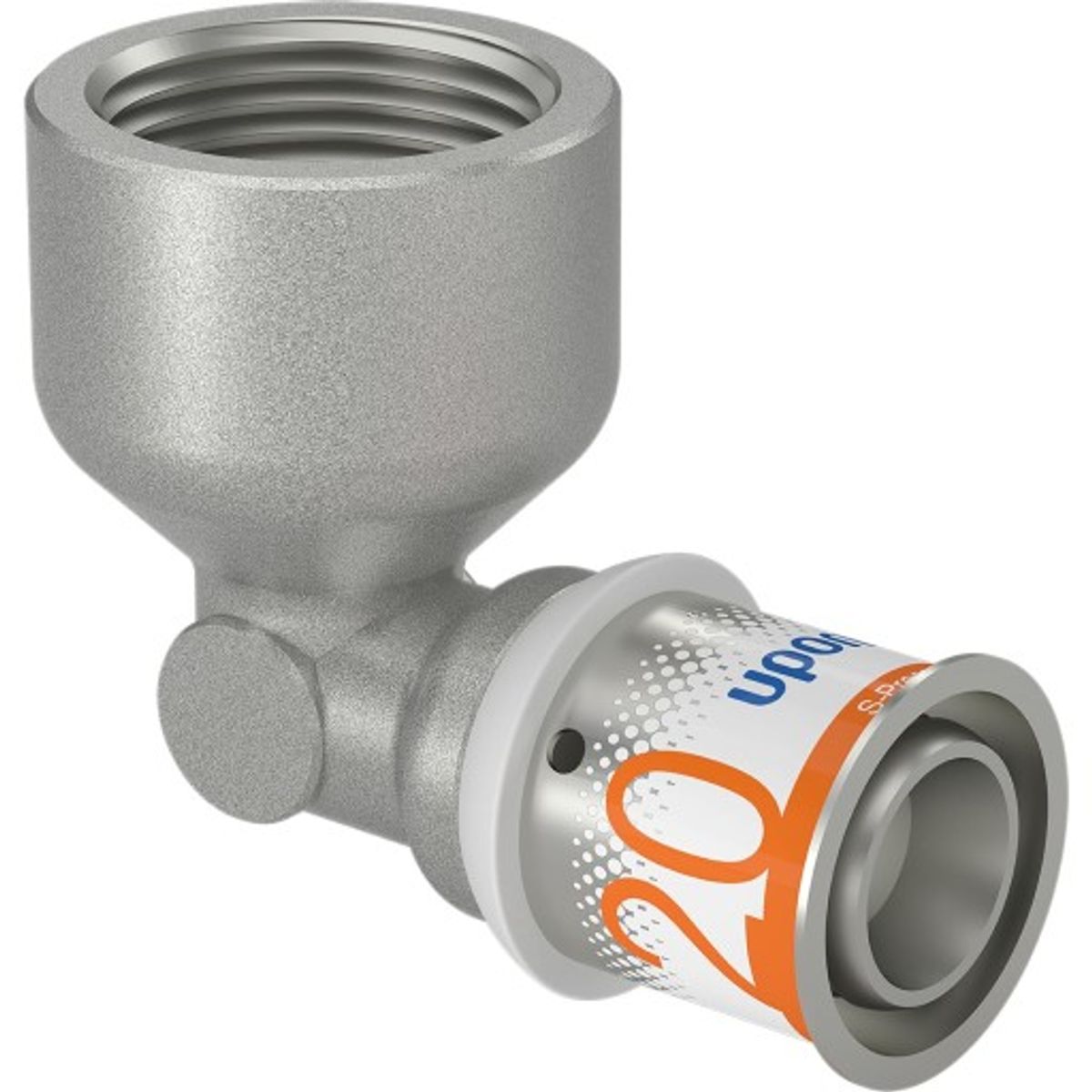 Uponor S-Press Plus vinkel med muffe, 20 mm x 3/4"