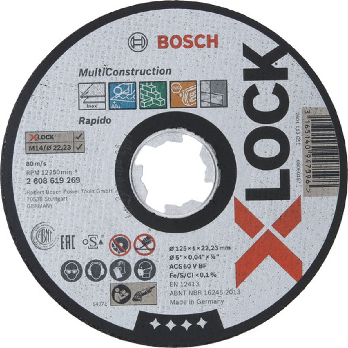 25 stk Bosch X-LOCK skæreskive Multi Construction, 125 x 1,0 mm