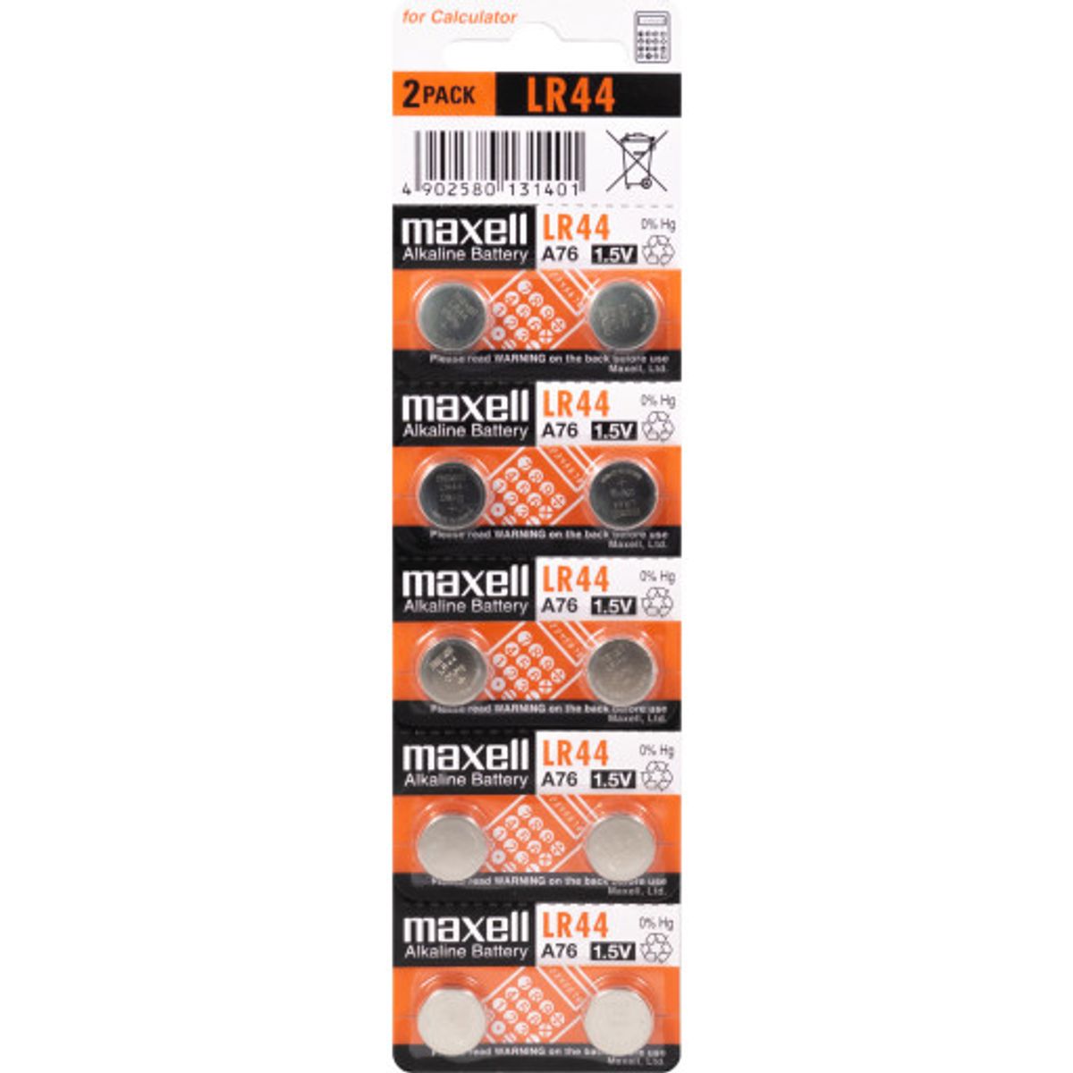 Maxell LR44 Alkaline batterier - 10 stk