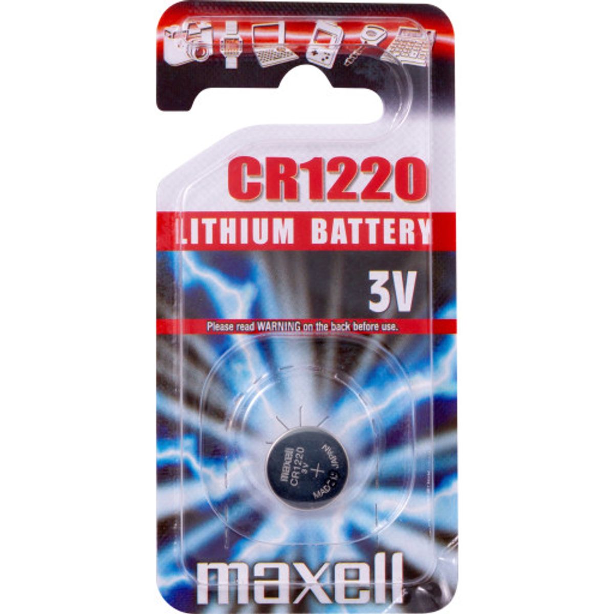 Maxell CR1220 batterier, 1 stk.