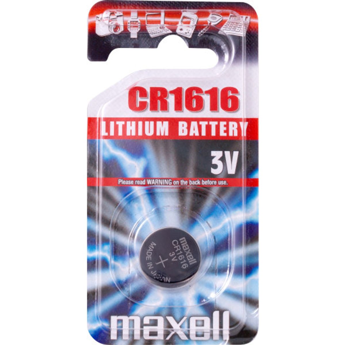 Maxell CR1616 batterier, 1 stk.