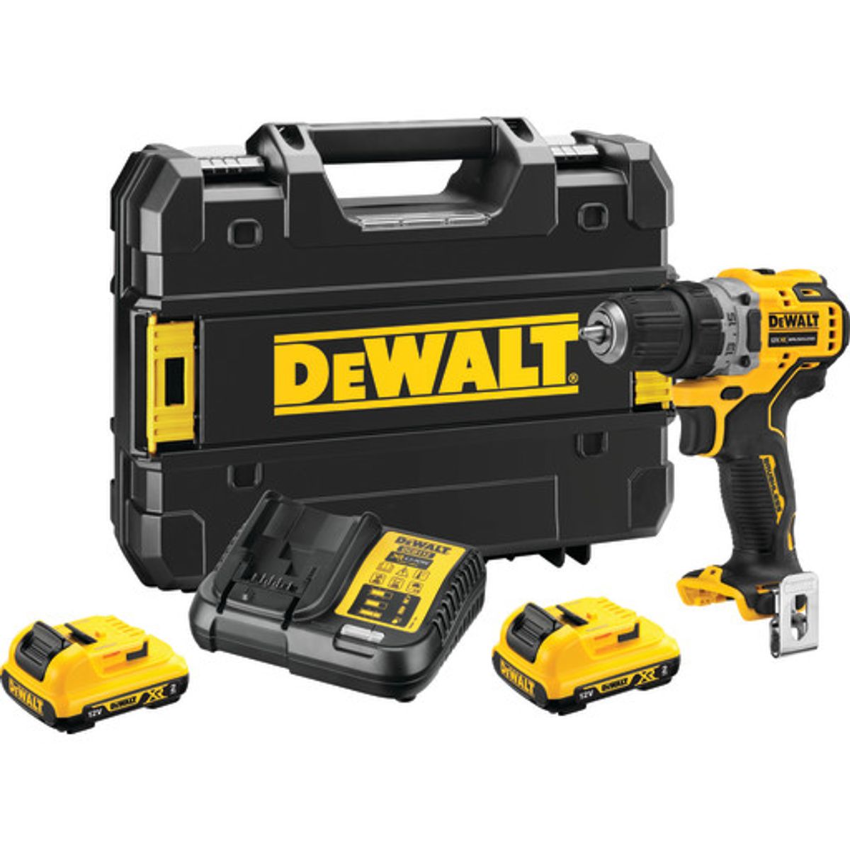 DEWALT 12V XR boremaskine DCD701D2-QW, 2 x 12 V/2,0 Ah