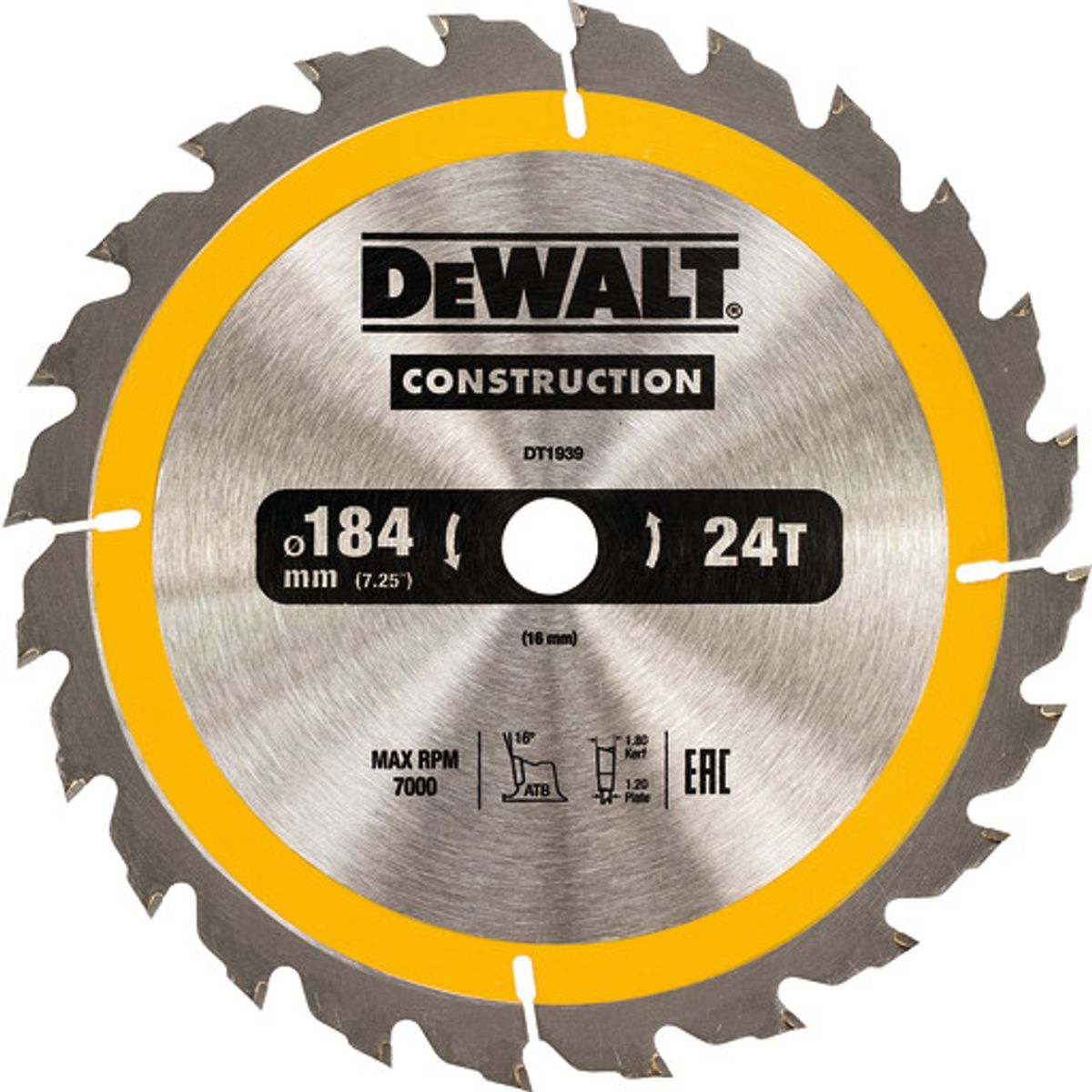 Dewalt rundsavklinge 184x16mm