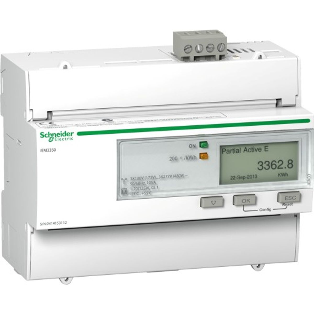 Acti9 KWH Måleinstrument 3-faset 125A Modbus