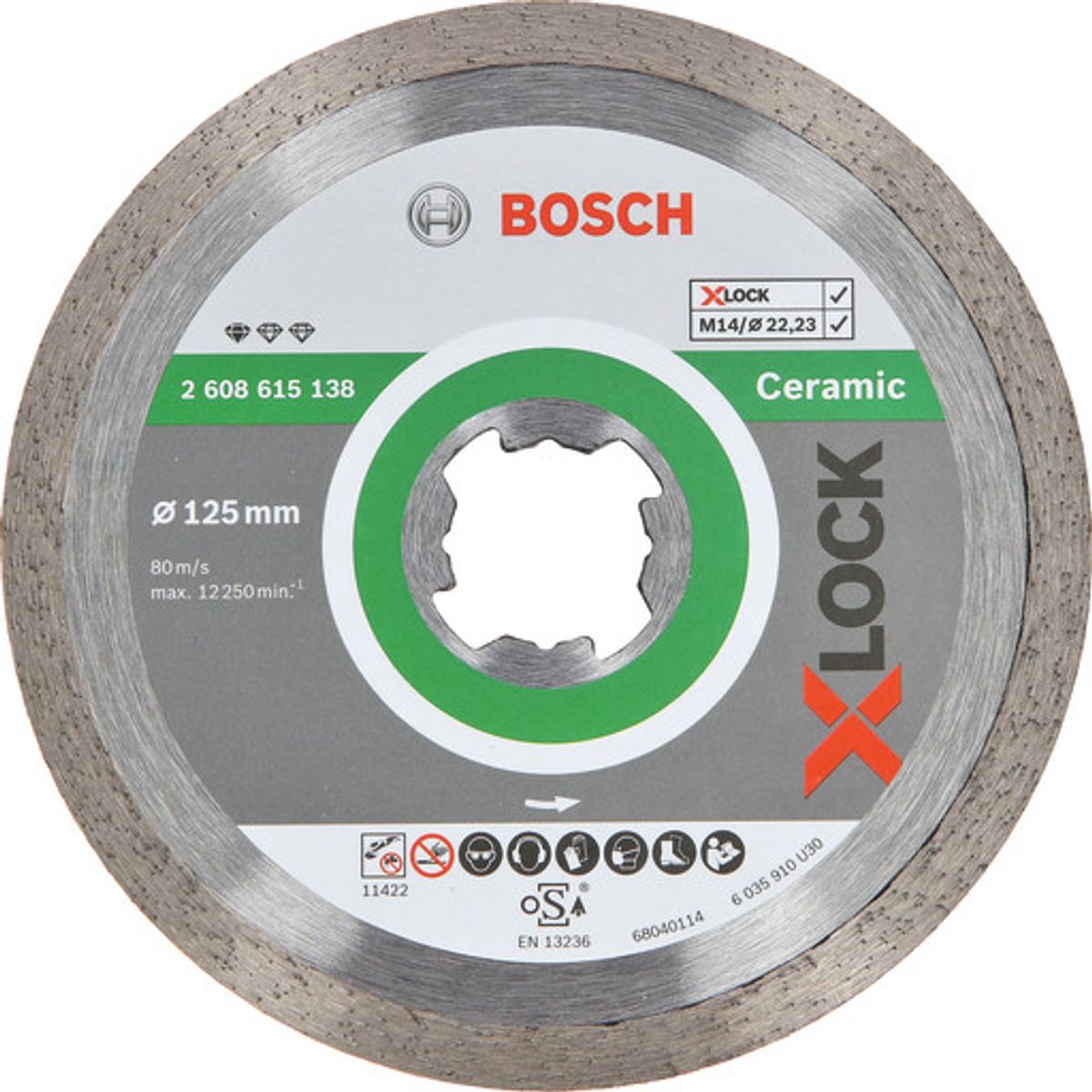 Bosch X-LOCK diamantskæreskive ceramic, 125/22,23 x 1,6/7 mm