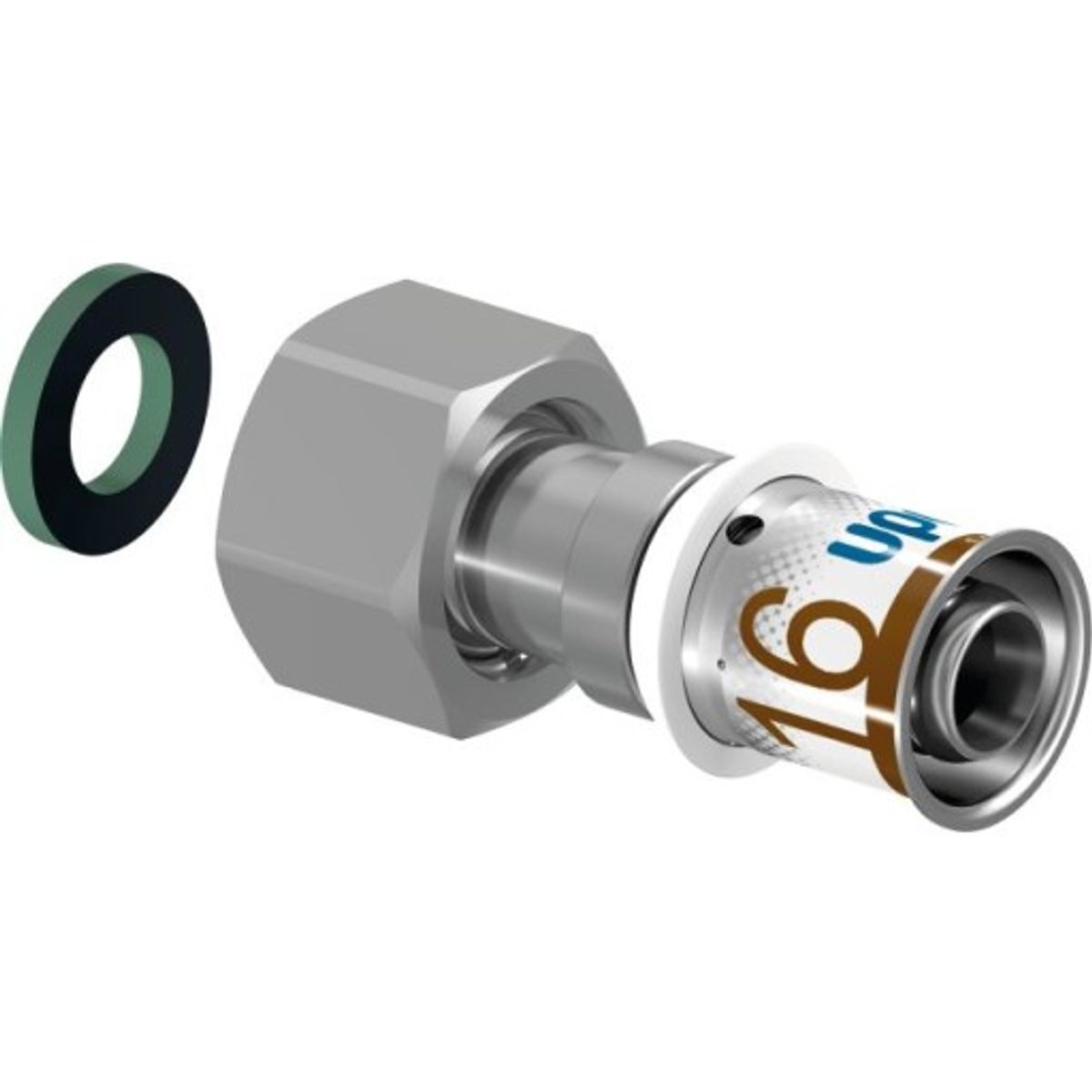 Uponor S-Press Plus kobling med omløber, 20 mm x 3/4"