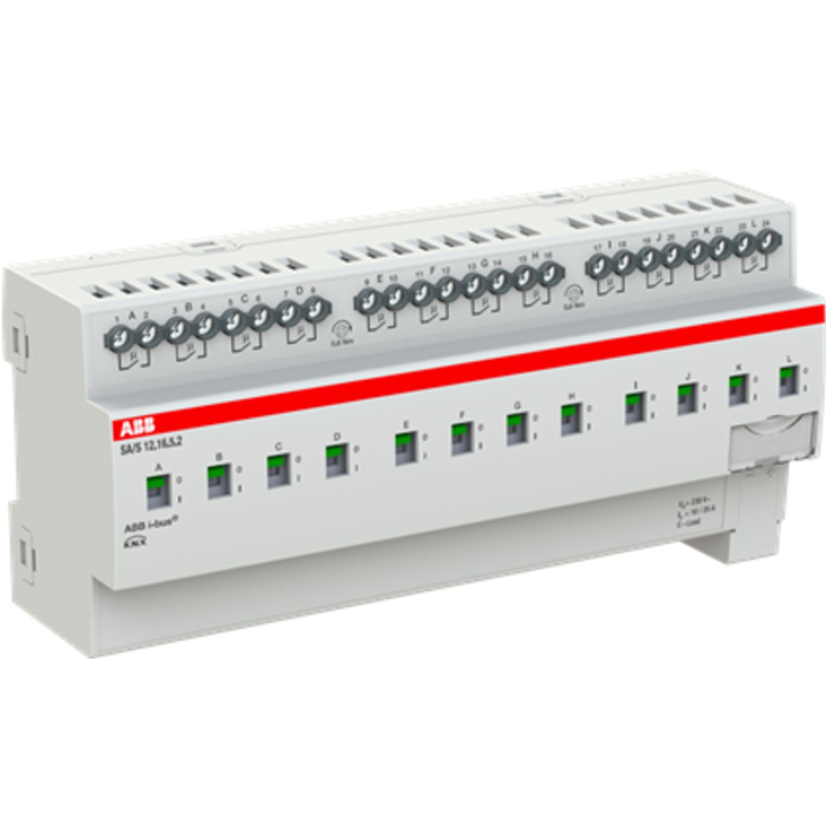 KNX SA/S12.16.5.2 Kontakaktuator, man. betjening, AC1 20A, AC3 16A