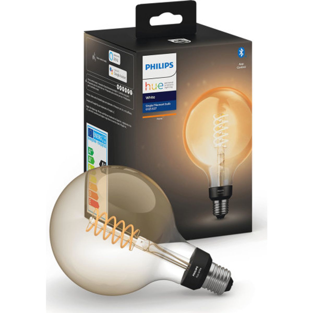 Philips Hue White E27 globepære, Ø12,5 cm