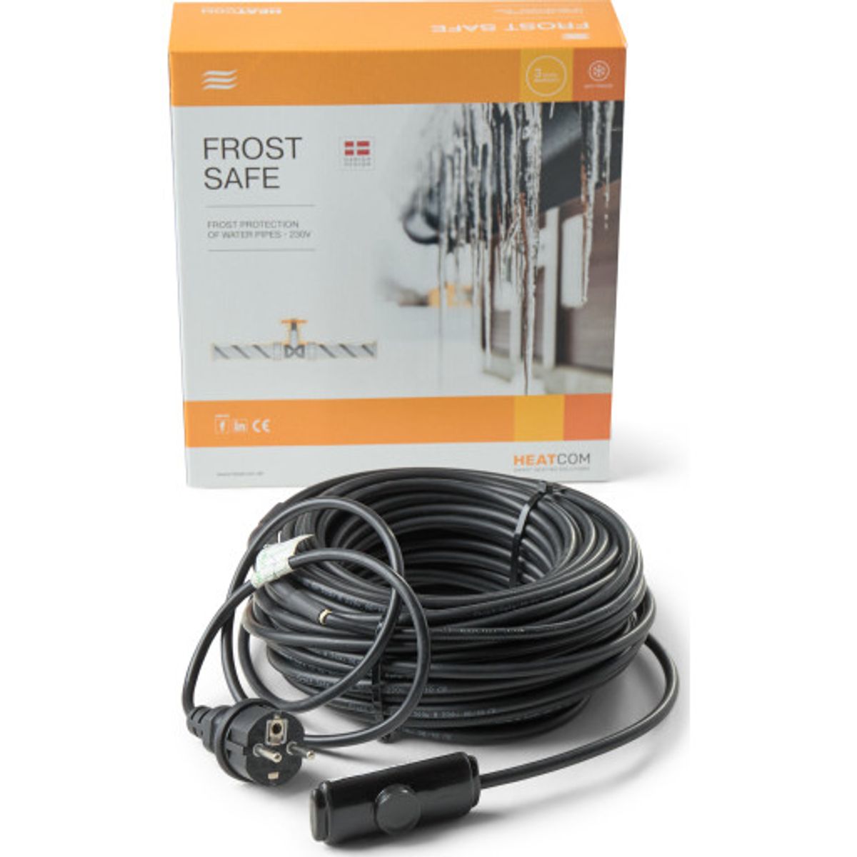 Frost Safe med termostat, 5,0 m med Schuko-stikprop