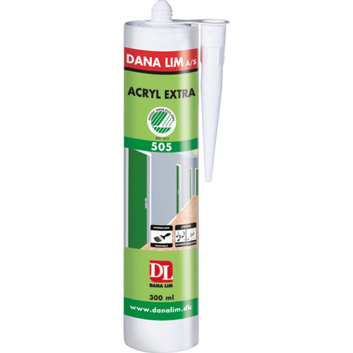 Dana Lim 505 Acryl Extra acrylfugemasse 290 ml, hvid