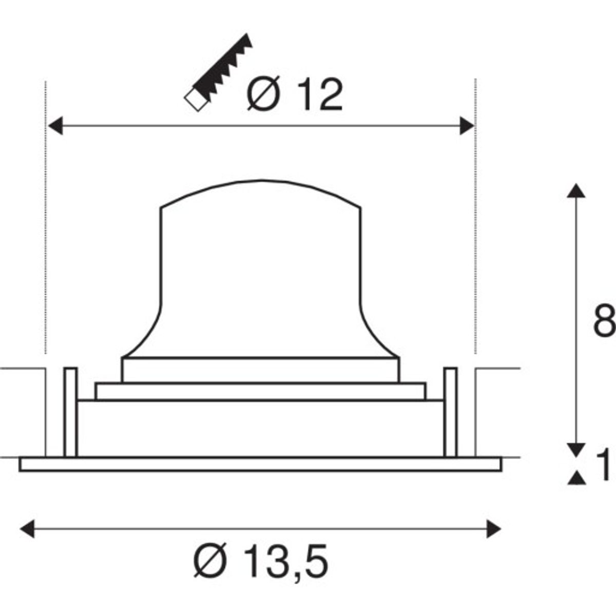 NUMINOS MOVE M, indbygningsspot, 17W, 4000K, 20°, hvid/sort