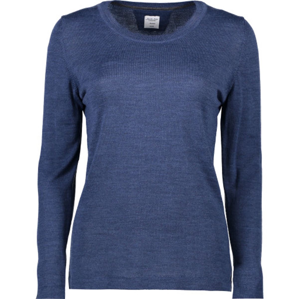 Seven Seas pullover S640, dame, rund hals, blå melange, str. XL