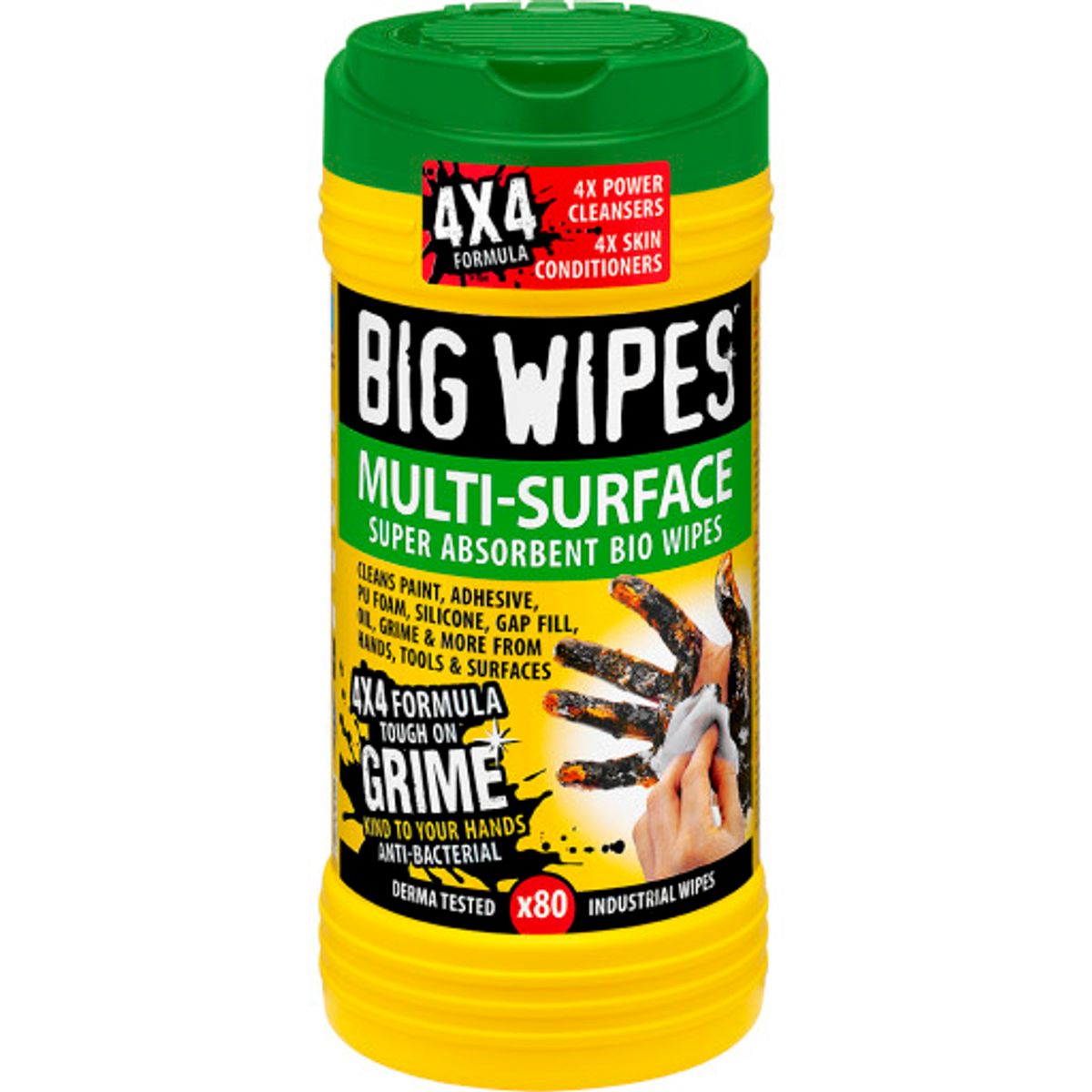 BIG WIPES GREEN Multi-Surface renseservietter, 80 stk.