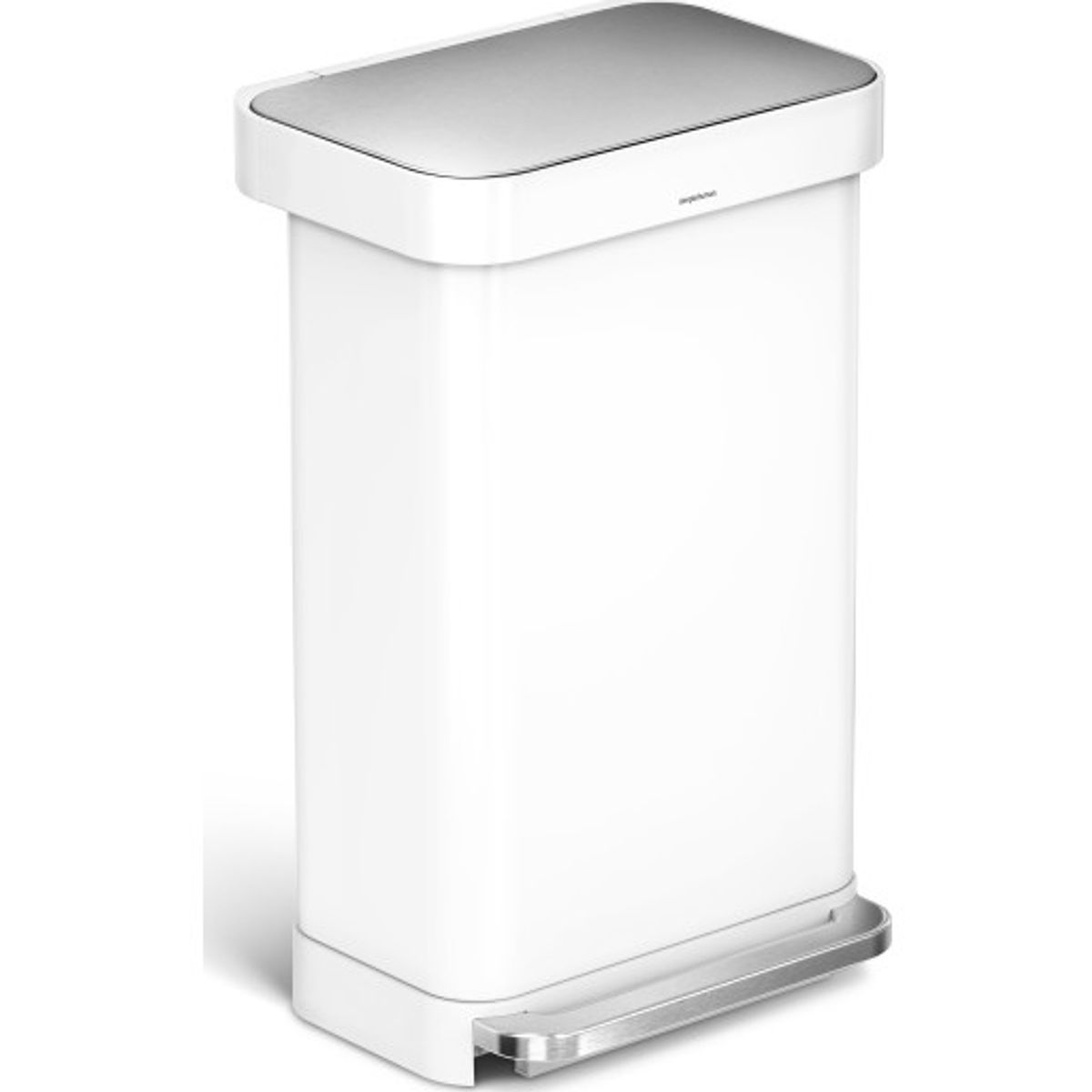 Simplehuman affaldsspand, 45 liter, pedal, hvid