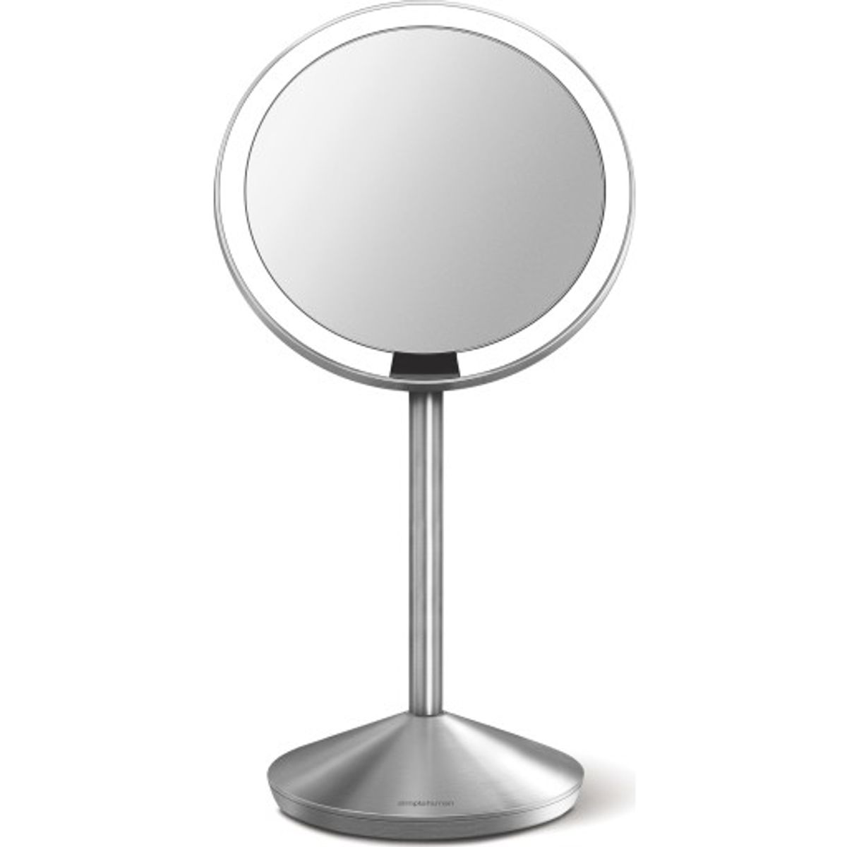 Simplehuman makeup spejl med lys, Ø14,5 cm, børstet rustfrit stål