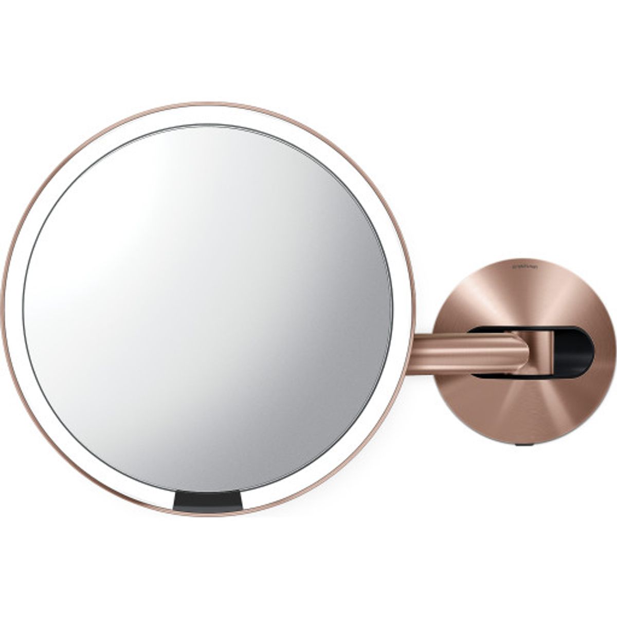 Simplehuman makeup spejl med lys, sensor, Ø23 cm, rosa guld