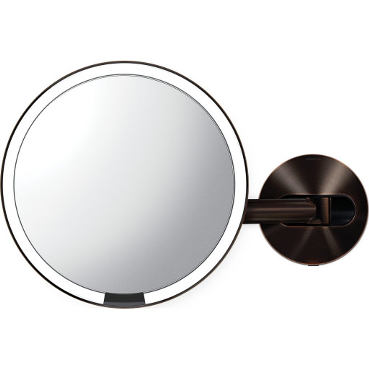 Simplehuman makeup spejl med lys, sensor, Ø23 cm, mørk bronze