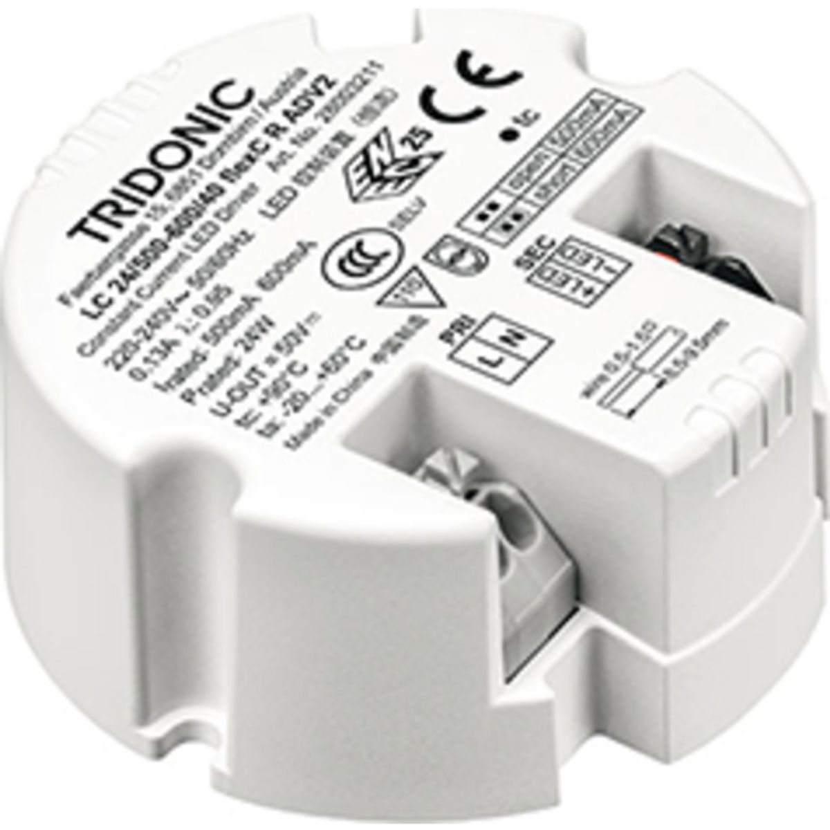 Tridonic LED driver, LC10/500/20, 10W 500mA, fase-dæmp, fixC