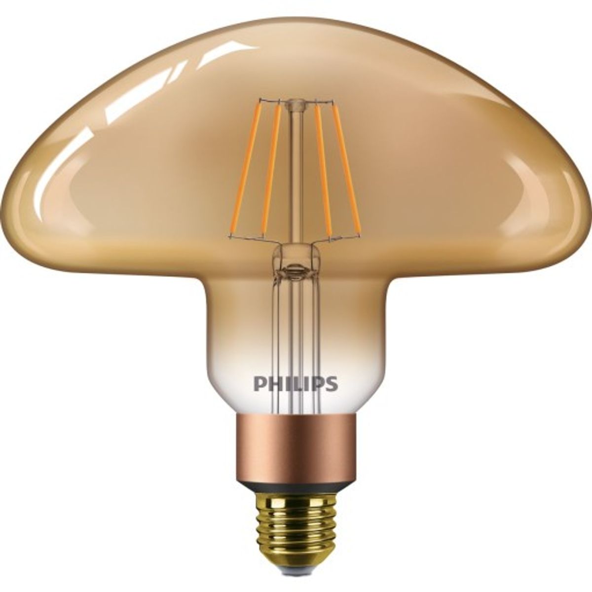 2 stk LED Standard 5,5W Mushroom E27 1800K Guld Dæmpbar 470 lumen