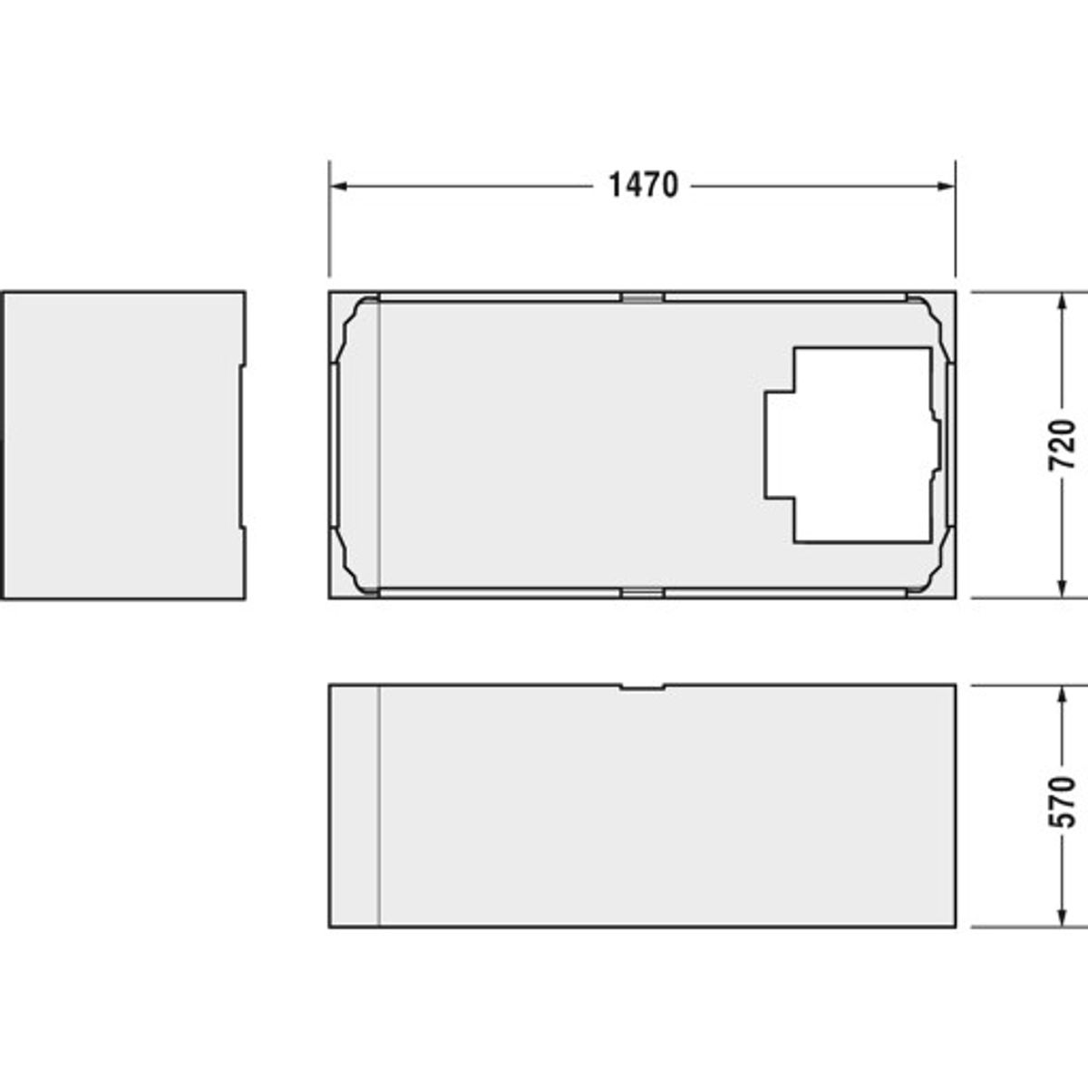 Duravit Starck monteringskasse 150x75cm til 700332