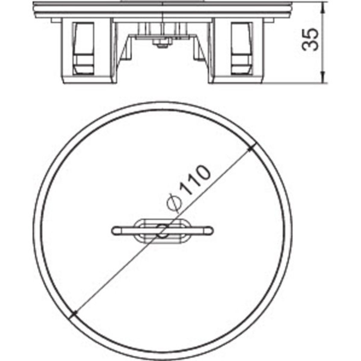 Tube med dækselplade ø110 mm, TUK2 GV