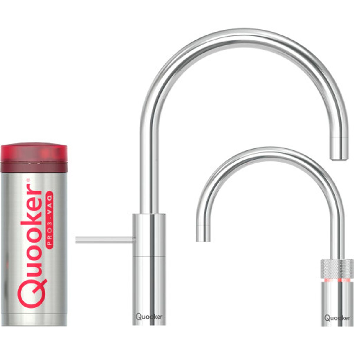 Quooker Twintaps Round sæt, 3 liter, krom