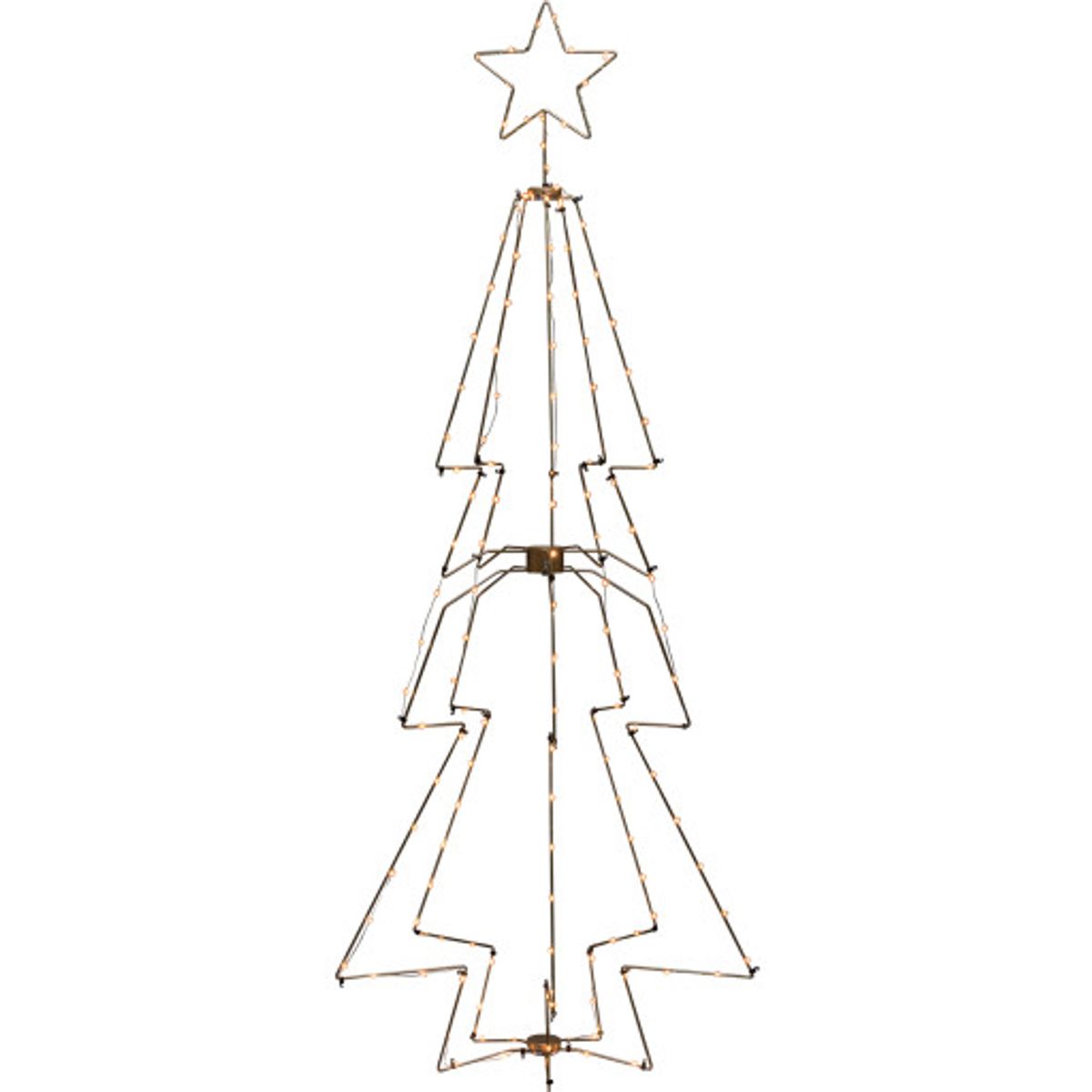 Konstsmide metal-juletræ med topstjerne, 210 cm messing