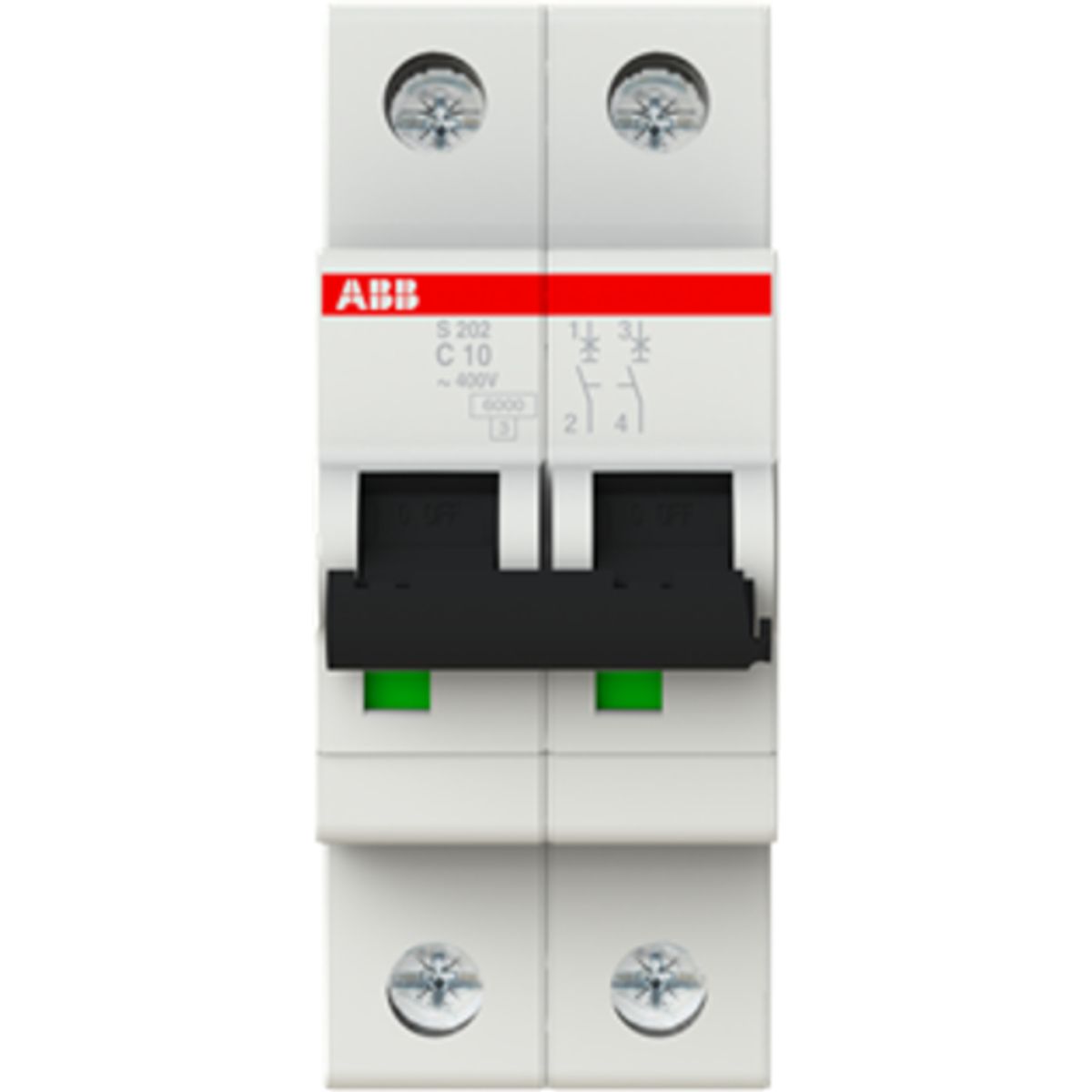 Automatsikring C 10A 2P, 6kA, S202-C10