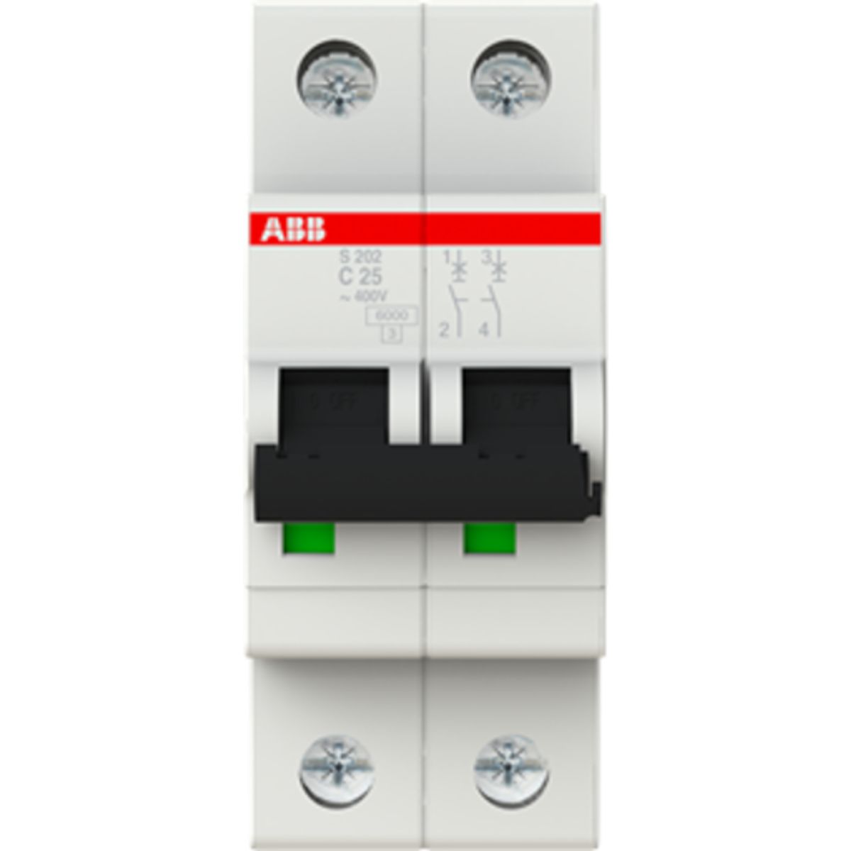 Automatsikring C 25A 2P, 6kA, S202-C25