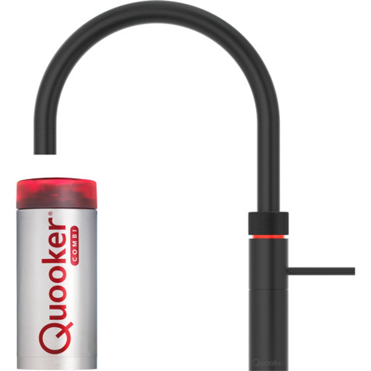 Quooker Fusion Round køkkenarmatur, Combi beholder, sort