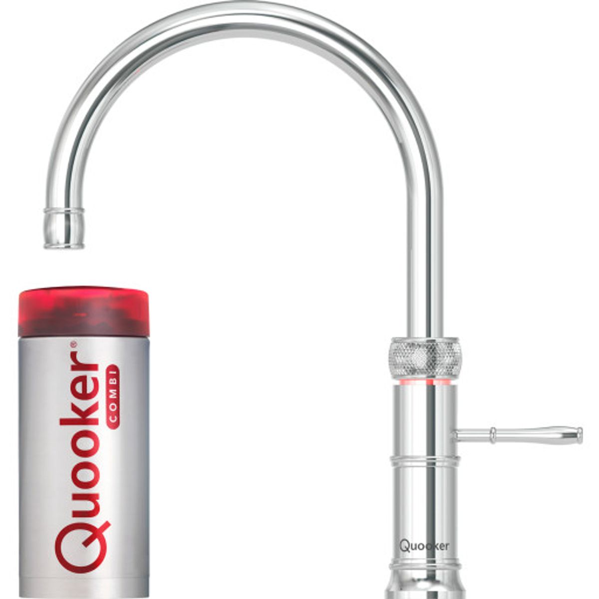 Quooker Classic Fusion Round køkkenarmatur, Combi beholder, krom