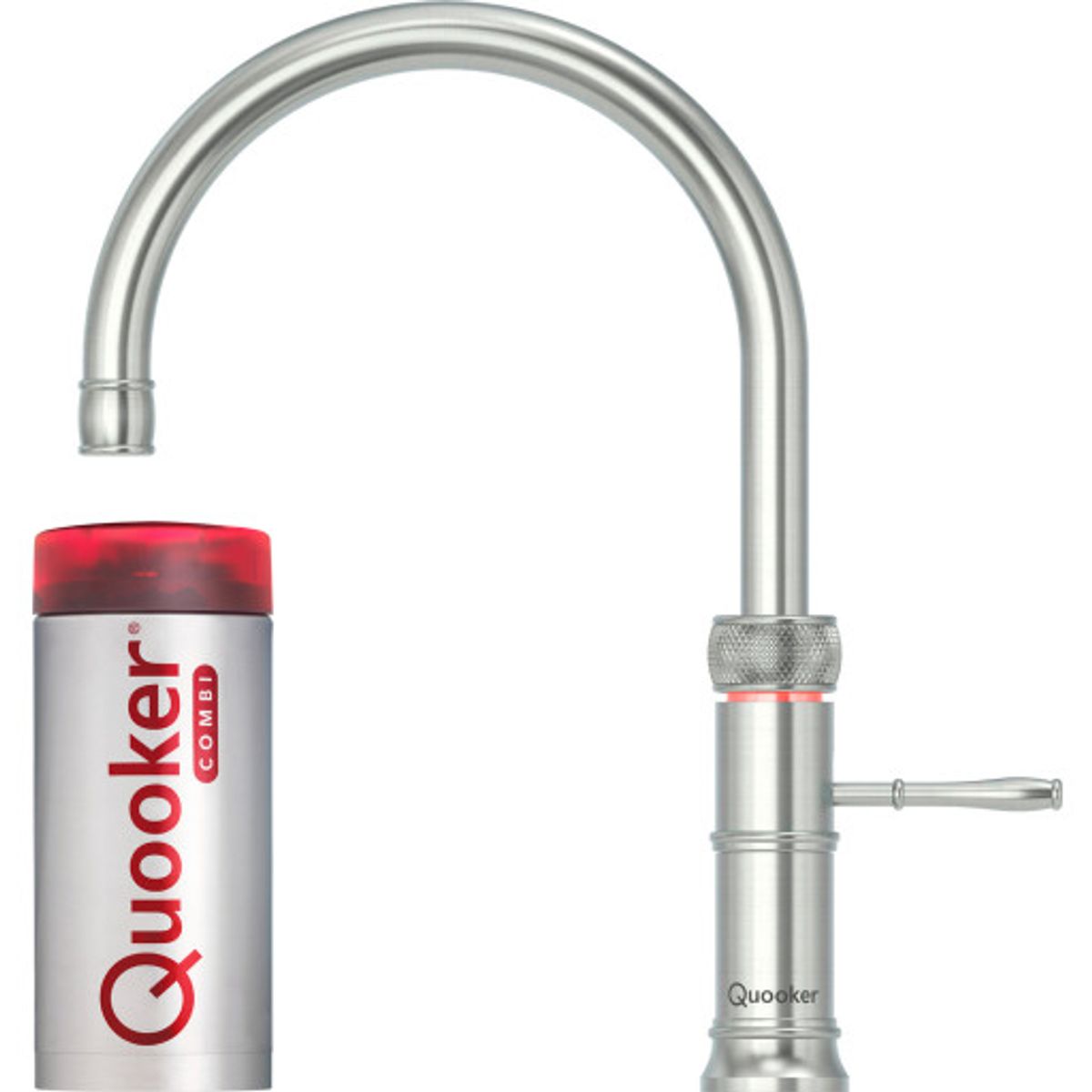 Quooker Classic Fusion Round køkkenarmatur, Combi+ beholder, stål