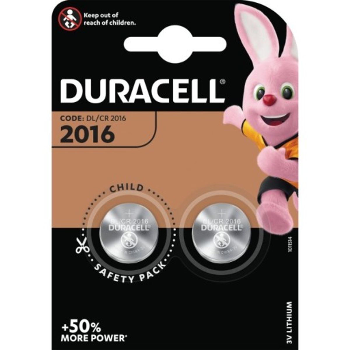 Duracell CR2016 batterier, 2 stk.