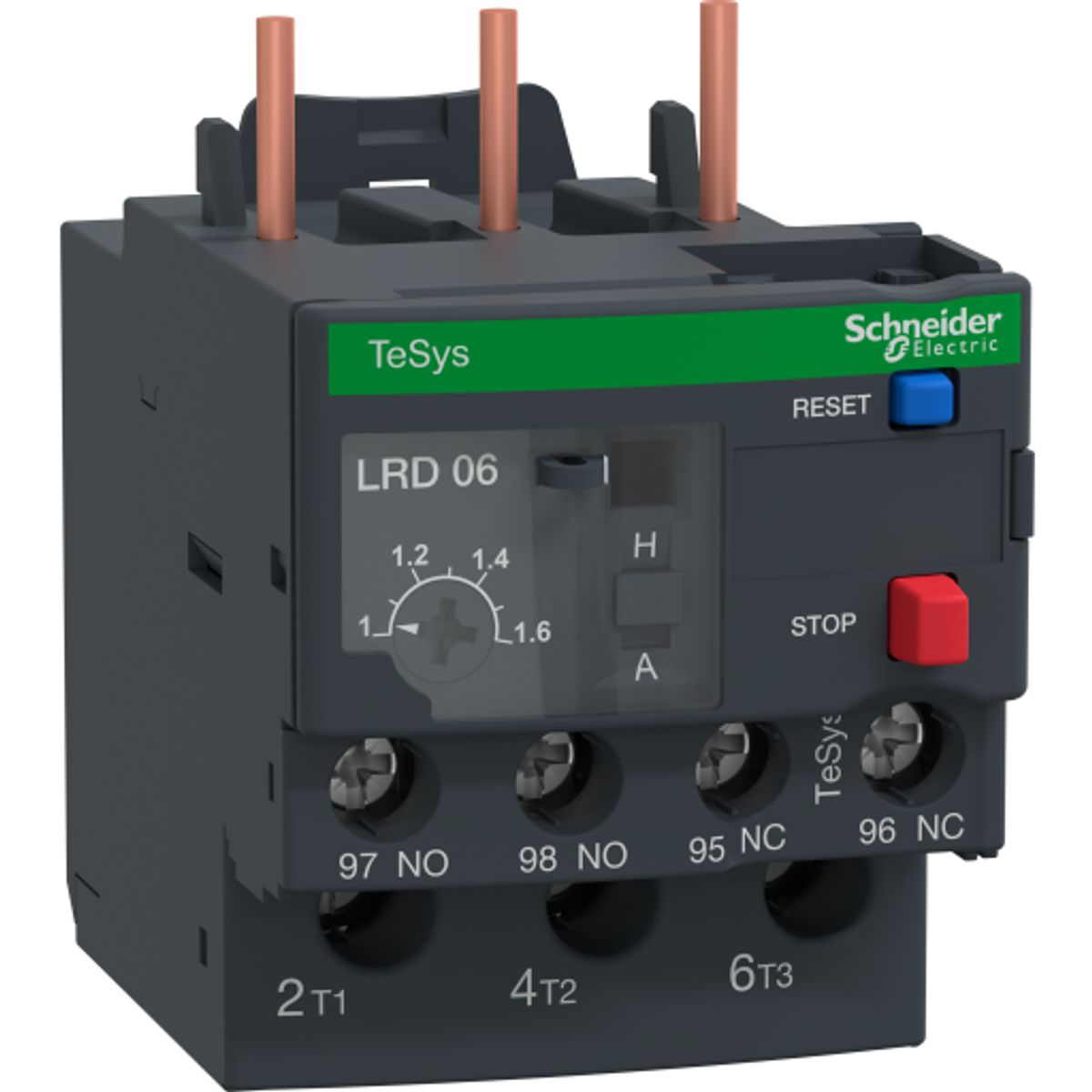 Schneider TeSys LRD06 termorelæ, 1,0-1,7 A