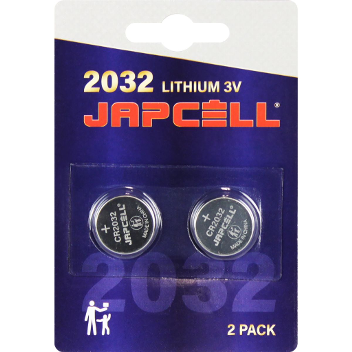 Japcell lithium CR2032 batteri, 2 stk.