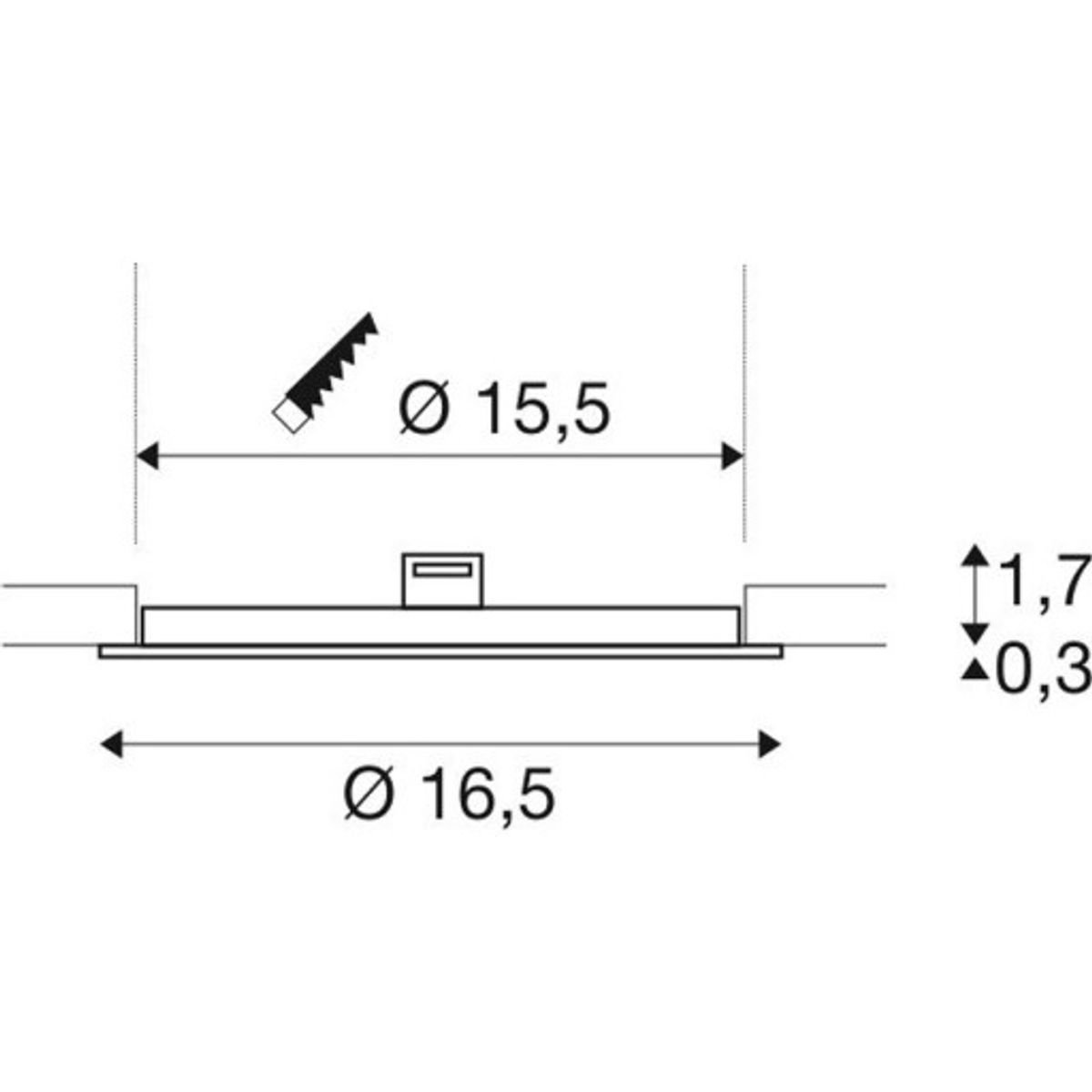 SENSER 18 LED indbygningsspot til loft rund hvid 3000K