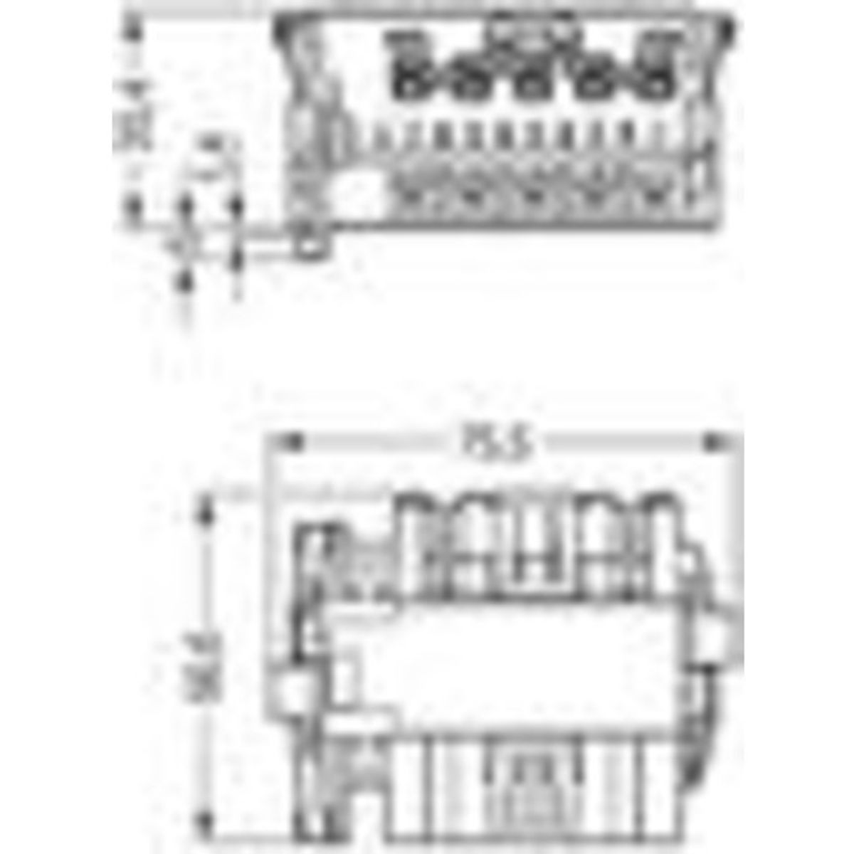 20 stk Linect T-stykke; 5-polet; Kodn. A; 1 indgang; 2 udgange; hvid