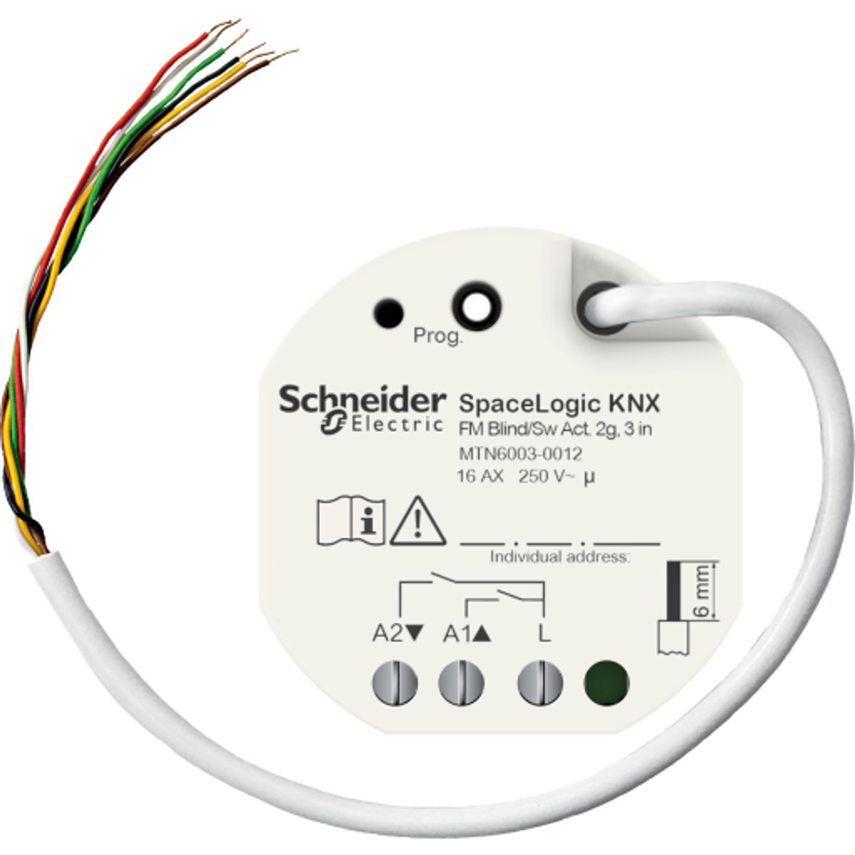 SpaceLogic KNX Relæ/Persiennemodul 2xOut 16A 3xIn MTN6003-0012