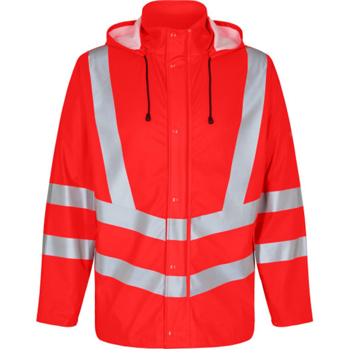 FE Engel regnjakke, High-Vis rød, klasse 3, str. 2XL