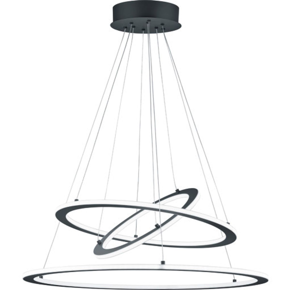 Trio Lighting Durban pendel, Ø80 cm, antracit