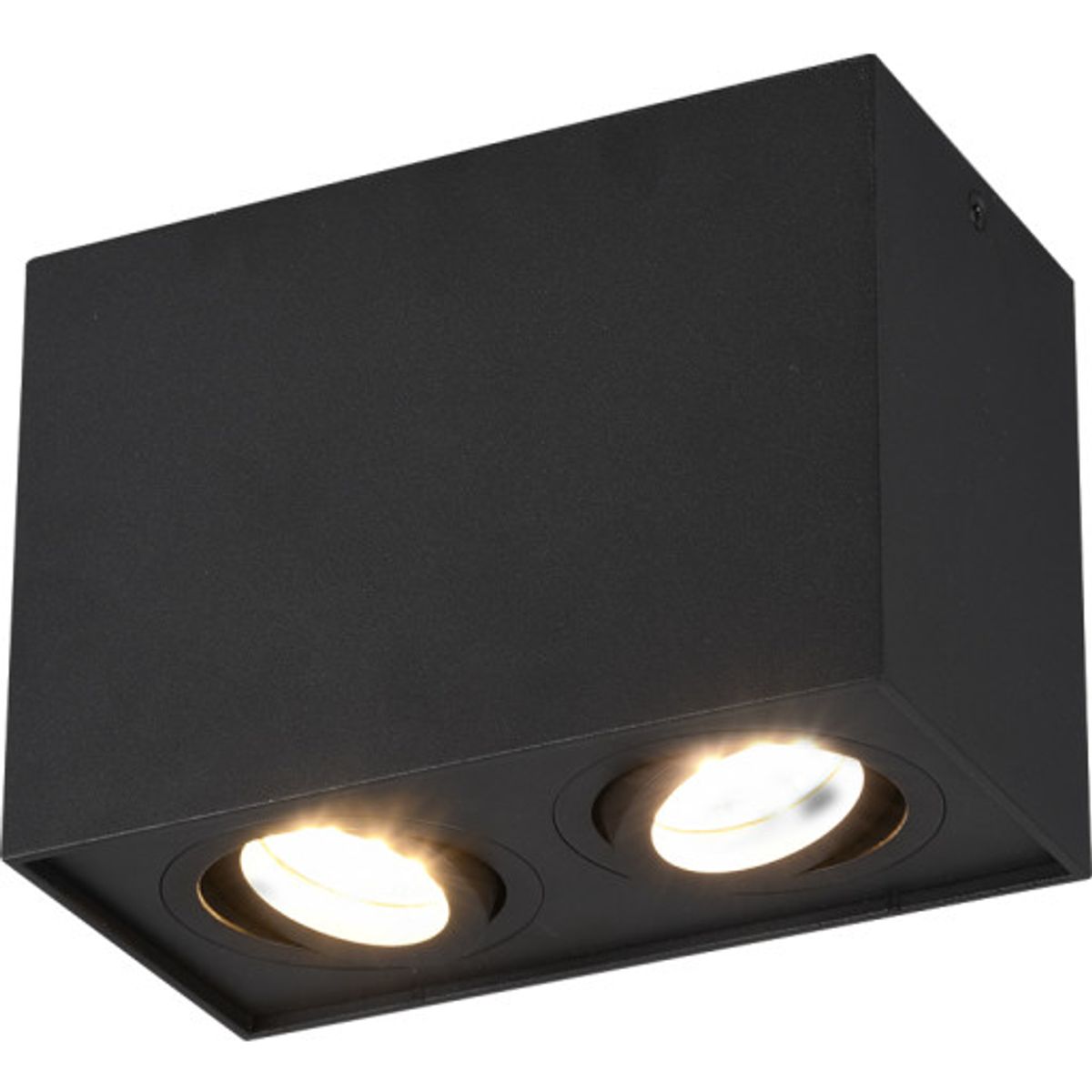 Trio Lighting Biscuit påbygningsspot, 2 spots, sort