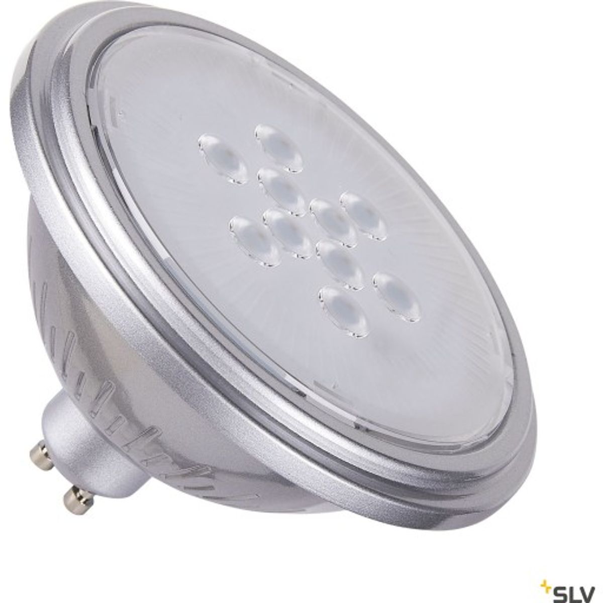 QPAR111 GU10, LED-lyskilde sølv 7W 4000K CRI90 25°