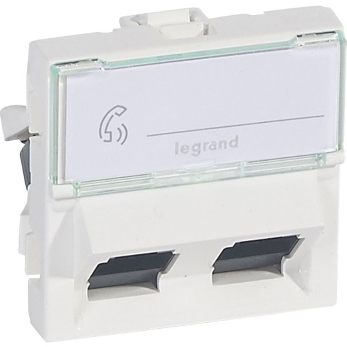 5 stk Mosaic dataudtag RJ45 2xCat-6 UTP 2M 45° hvid