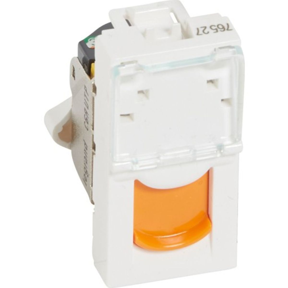 10 stk Mosaic dataudtag RJ45 Cat-6A UTP 1M orange klap hvid