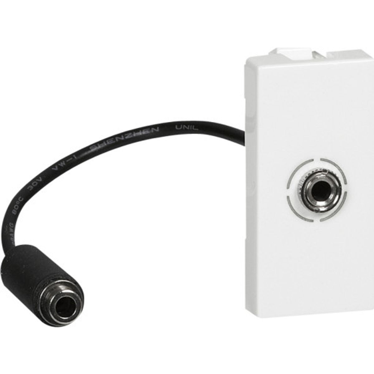 Mosaic AV mini jack 3,5mm forlænger 15cm kabel 1M hvid