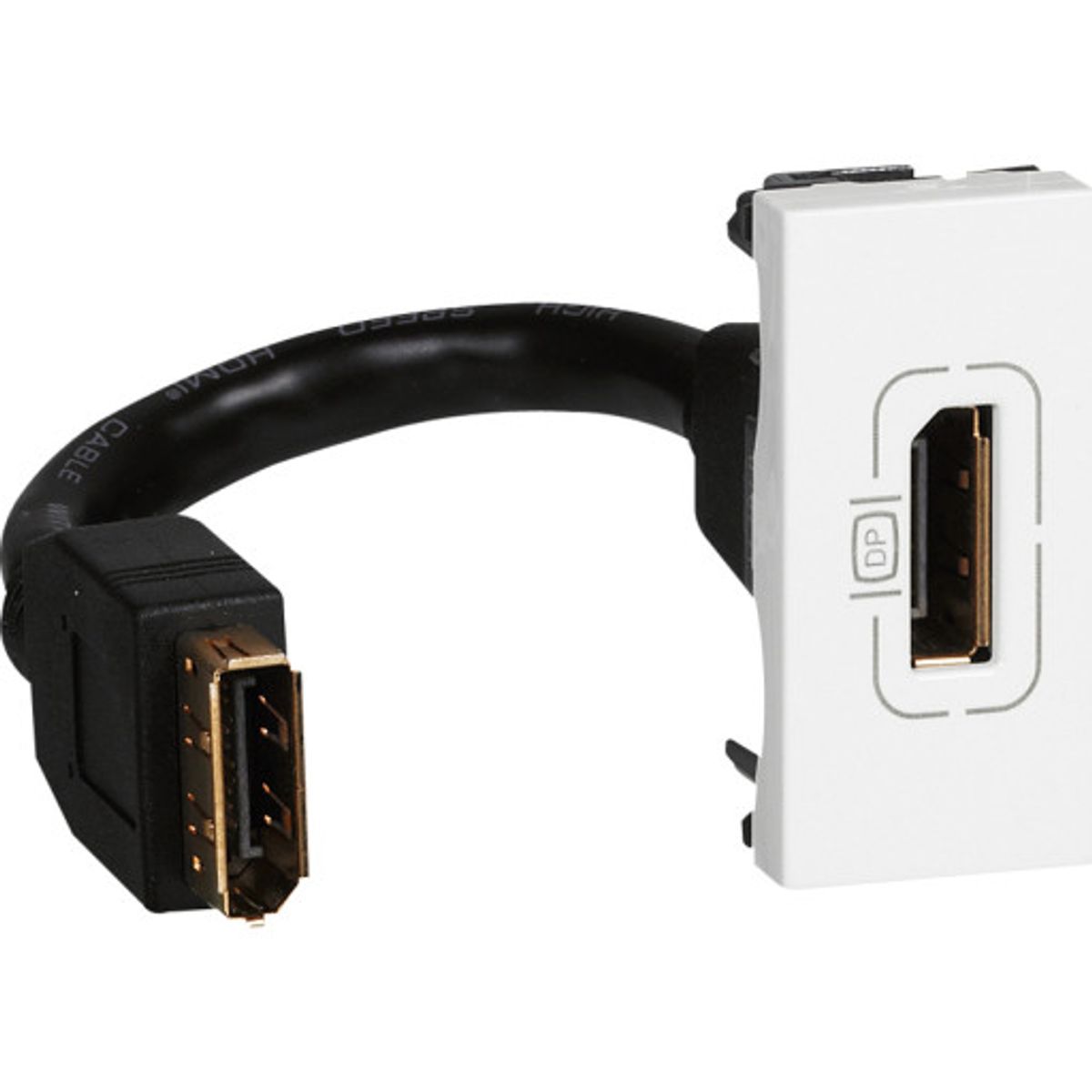 Mosaic AV display port forlænger 15cm kabel 1M hvid