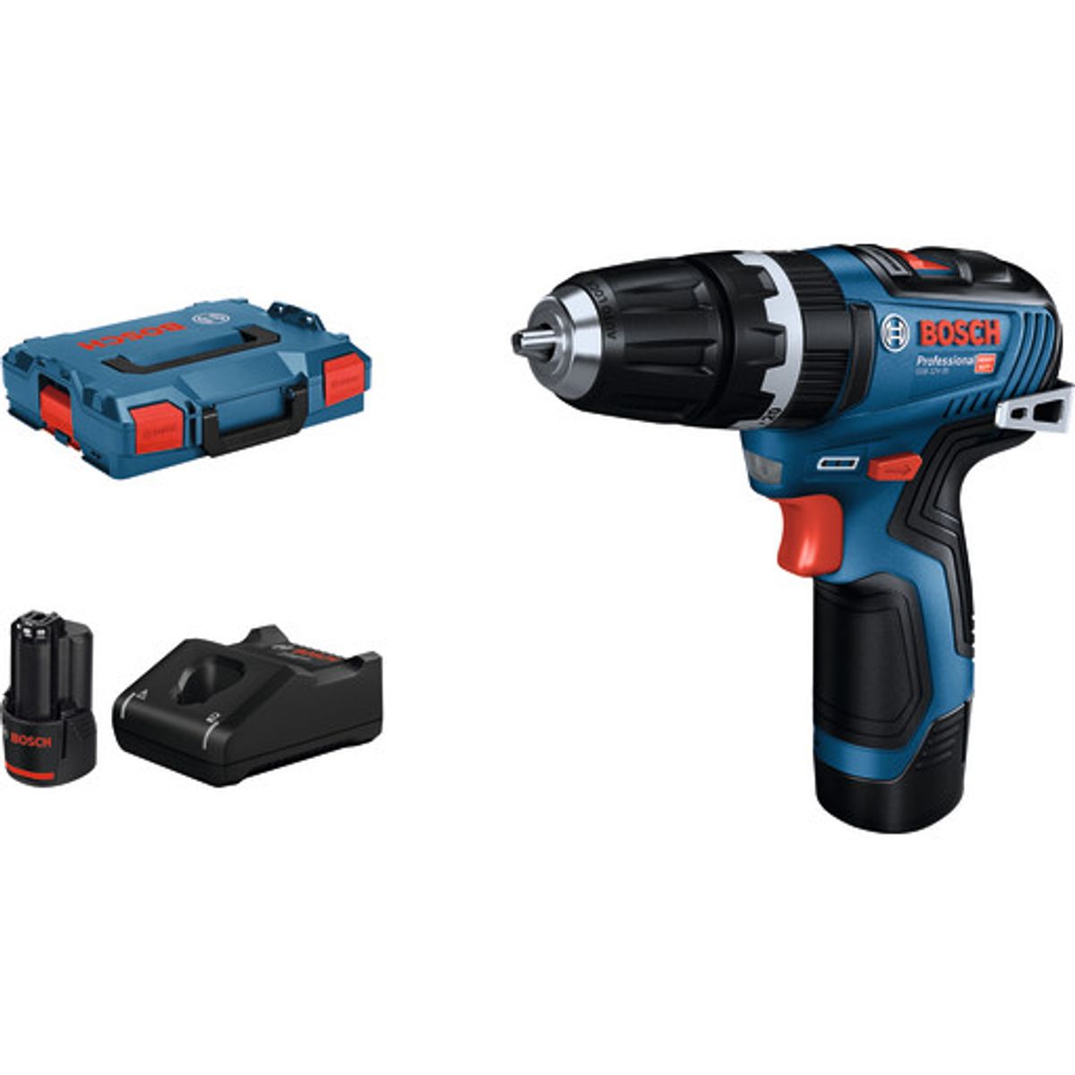 Bosch slagboremaskine GSB 12V-35, 2 x 12 V/3,0 Ah