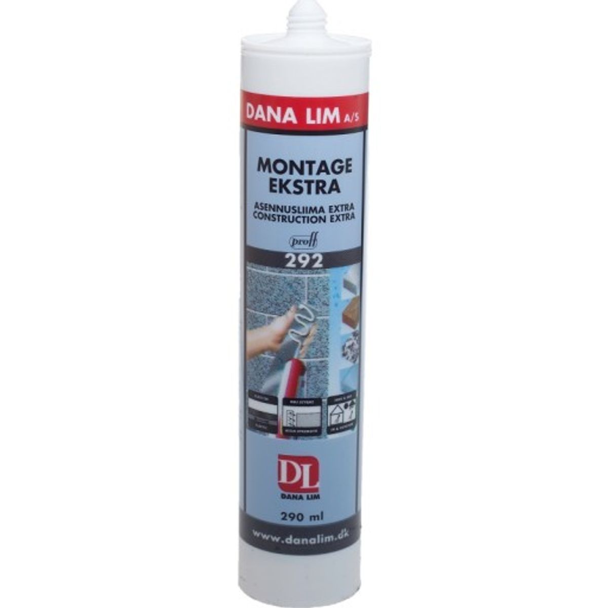 Dana Lim 292 Montage Ekstra montagelim 290 ml, sort