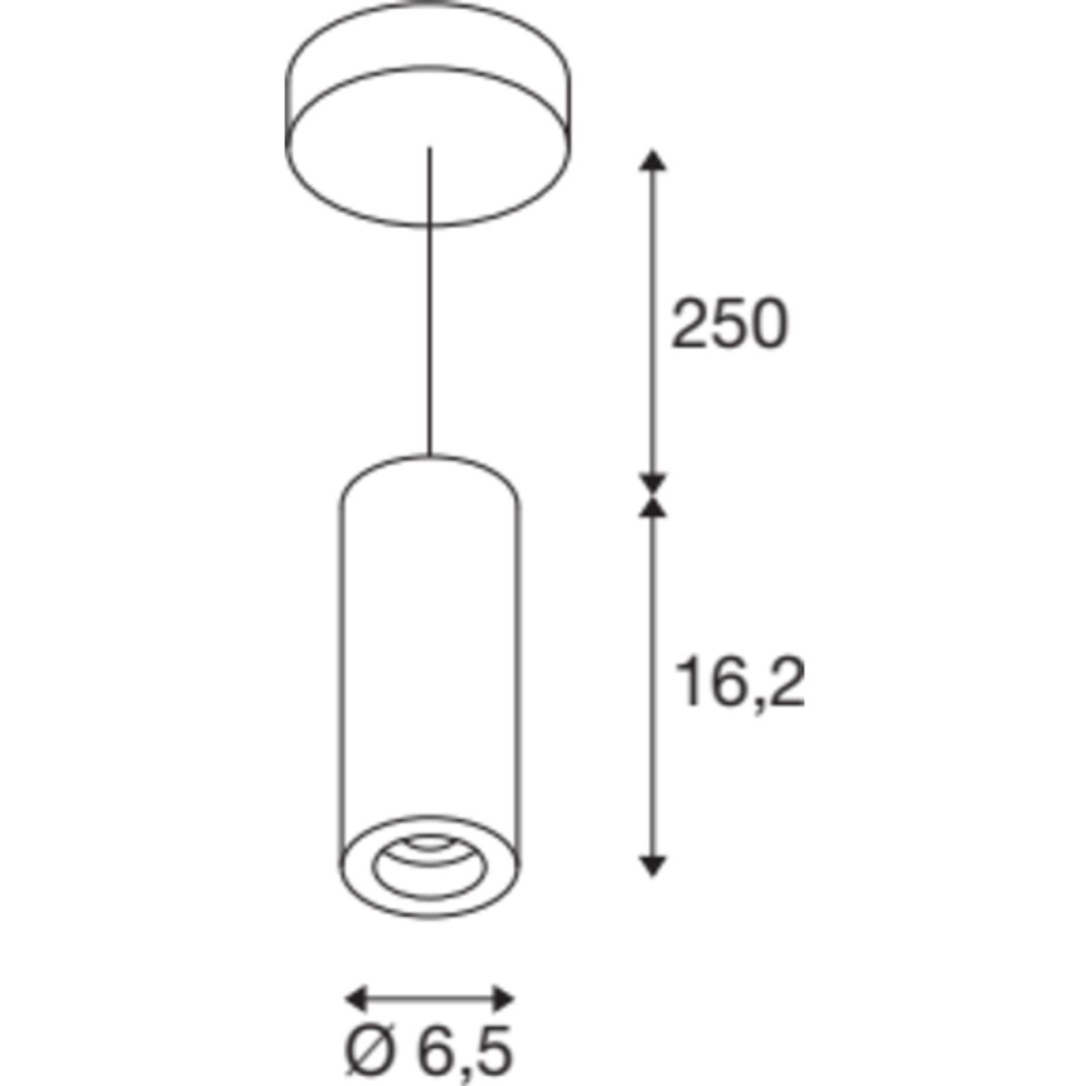 NUMINOS S, pendel, 3000K, 1020 lm, 24°, Dali, sort/sort