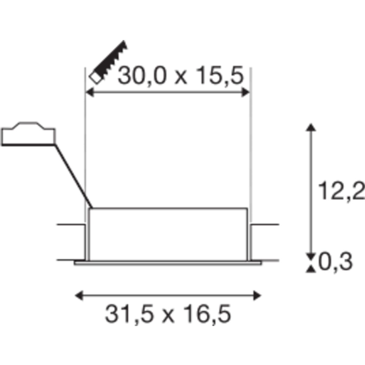 NEW TRIA ES111 SQUARE sort GU10 maks. 2x75W inkl. clipfjedre